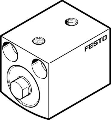 Festo AEVC-12-5-P AEVC Series Short-Stroke Cylinder, 12 mm Piston Diameter, 5 mm Stroke