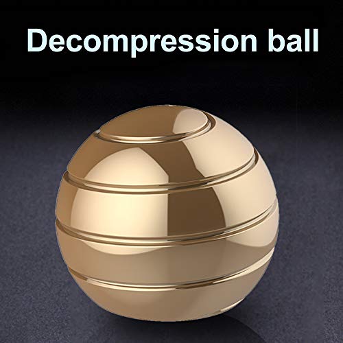 TRUEGOOD Kinetic Desk Toys,Full Body Optical Illusion Fidget Spinner Ball,Gifts for Men,Women,Kidsical Illusion Fidget Spinner Ball,Gifts for Men,Women,Kids, , Gift for Christmas (Gold)