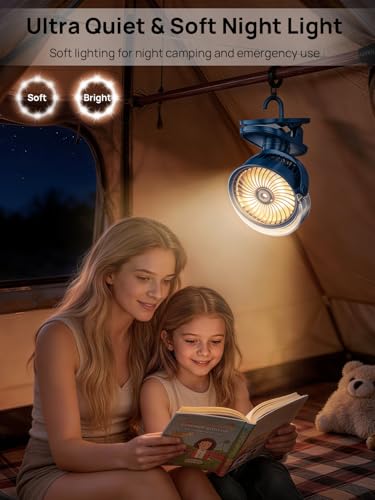 Ventilatore a Clip con Nebbia, 6000mAh USB-C Ricaricabile Mini Ventilatore Personale, 4 Velocità – 360° Girevole, Silenzioso, Luce LED per Passeggino, Carrello da Golf, Campeggio, Ufficio & Viaggio