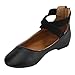BELLA MARIE FC45 Girl's Toddler Criss Cross Elastic Ankle Strap Ballet Flats