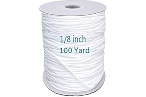 1/8 inch Elastic Bands for Sewing - Elastic String for Masks, Elastic Cord Heavy Stretch High Elasticity Knit Elasticfor for 