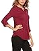 Zeagoo Women's Henley V Neck 3 4 Sleeve Cuffed Shirt Button Casual Loose Blouse Tops