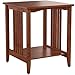 OSP Home Furnishings Sierra Side Table with Lower Storage Shelf and Mission Style Side Panels, Ash Brown