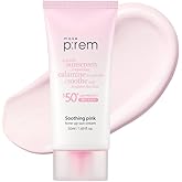 MAKE P:REM Soothing Pink Tone Up Sunscreen, Mineral Sun Care for Dehydrated Skin, Lightweight, Non-Greasy Formula, Skin Tone Correction, Korean Sunscreen, SPF 50, 1.69 fl.oz. (50ml)