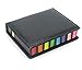 Colored Sticky Note Bundle Set, Mini Rectangular Notes and Index Flags Organizer, with Two Year Calendar. Black Leather Look Design Holder by Premy