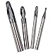 Ougar8 Radius 1 2 3 4mm CNC Carbide Milling Cutter 2 Flutes Center Cutting Premium Ball Nose Endmills Finishing End Mill Long Shank Spiral deep Slotting Router Bits Wood Lathe Tools(4pcs)
