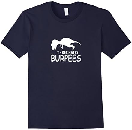 Men's T Rex Hates Burpees T-shirt Small Navy