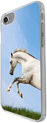 002997 - White Horse Jumping Whimsical Animal Design For iphone 7 4.7" Fashion Trend CASE Back COVER Plastic&amp;Thin Metal - Clear