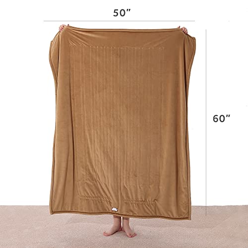 Sunbeam Royal Mink Sherpa Honey Heated Personal Throw / Blanket, Cozy