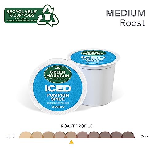 GREEN MOUNTAIN COFFEE BREW OVER ICE PUMPKIN SPICE, KEURIG SINGLE SERVE K-CUP PODS, 10 COUNT