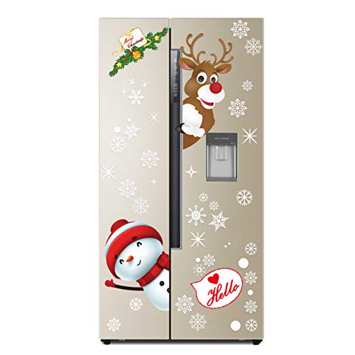 130PCS Christmas decoratives Window Stickers, Holiday Snowflake Santa Claus Reindeer Stickers