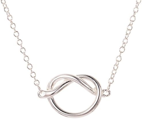 WeiVan Silver Love Knot Necklace Tie The Knot Charm Pendant Bridesmaid Gift