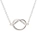 WeiVan Silver Love Knot Necklace Tie The Knot Charm Pendant Bridesmaid Gift