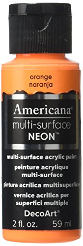 DecoArt Americana Multi-Surface Neon Paint, 2-Ounce, Orange
