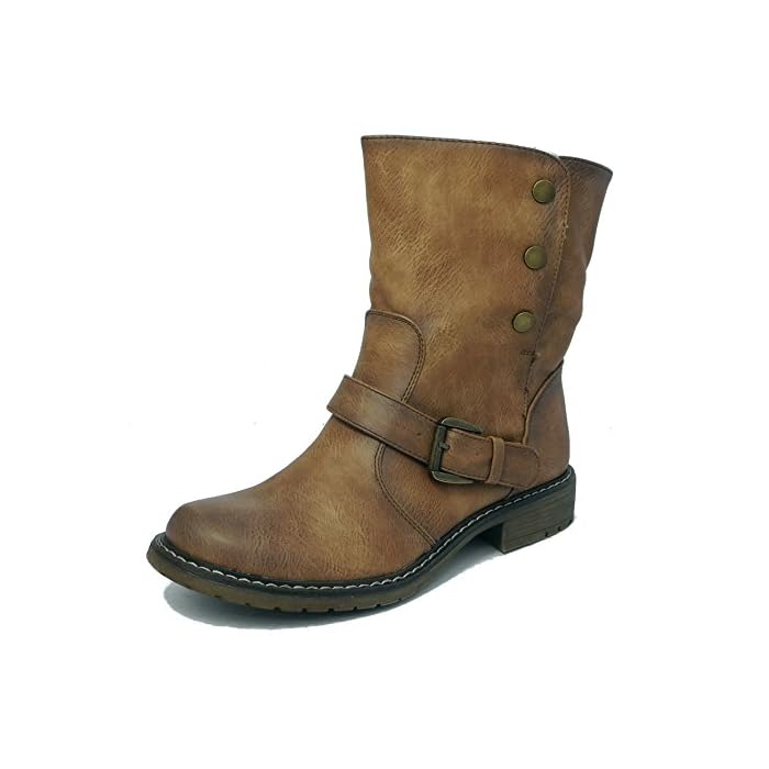 Fur Lined Biker Ankle Boots Black 