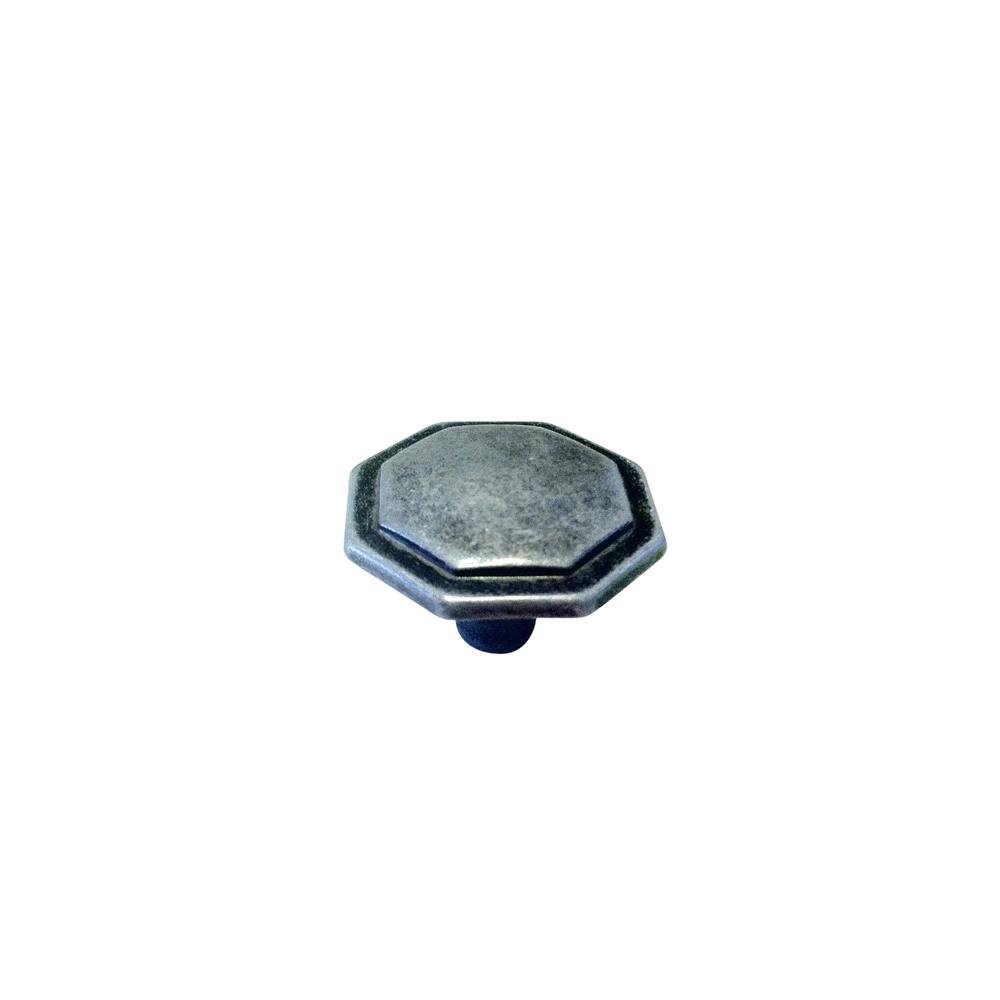 Knobware R06014K-AP 1-1/4-Inch Antique Pewter Hexagon Knob