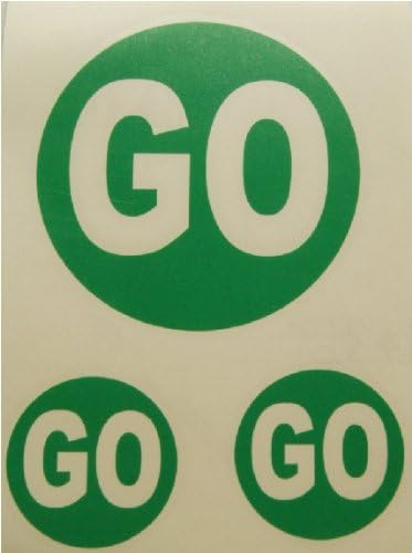 GO SIGN Green Vinyl Decal Sticker Set of 3 NEW