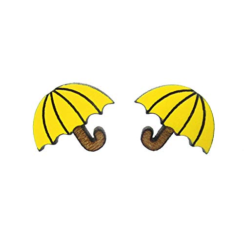 Cute Little Umbrella Stud Earrings, Rainy Day Parasol Weather Earrings, Choose Color, Hypoallergenic