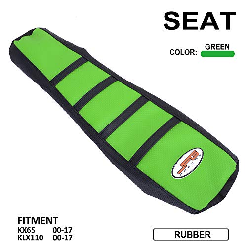 JFG RACING Green/Black Gripper Soft Motorcycle Seat Cover MX For Kawasaki KX65 KLX110 00-17
