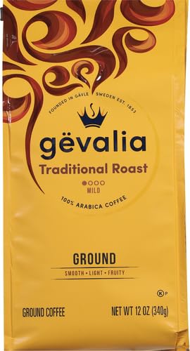 GEVALIA TRADITIONAL ROAST MILD LIGHT ROAST GROUND COFFEE, 12 OZ BAG