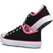 Twisted Women's KIX Lo-Top Canvas Pop Color Border Lace Up Fashion Sneakers - Black/Pink, Size 9