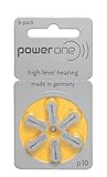 Hearing Aid Battery Powerone size 10 made in Germany Genuine 60 Pack