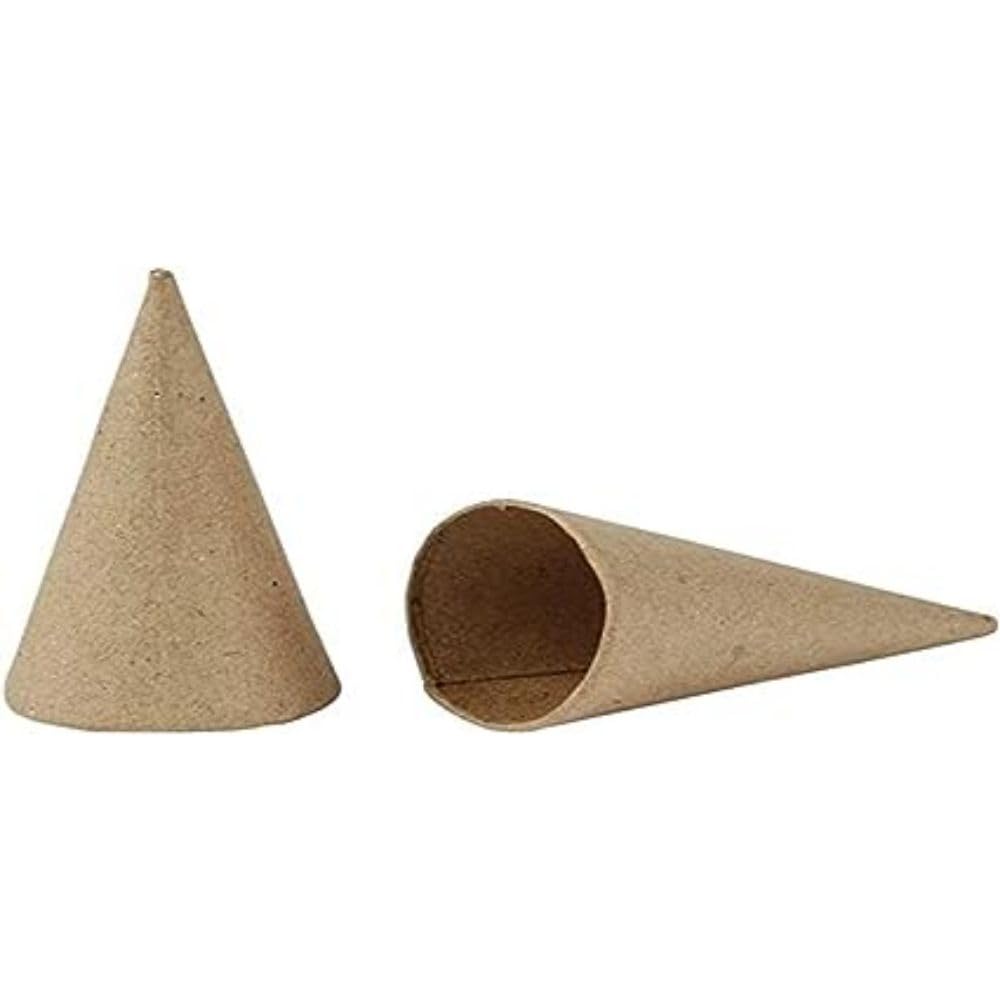 Creativ Company 265501 Cones, Pack of 10 H: 14 cm, D: 7 cm, beige