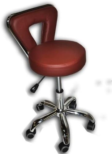Spa Pedicure Chair Stool for Nail, Hair, Facial Technician (Tall, Burgundy) by TNS Topnailsupply