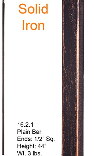 Oil Rubbed Bronze 16.2.1 Plain Straight Bar Iron Baluster for Staircase Remodel, Box of 5