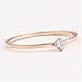 Womens Rose Gold Stainless Steel Simple Style Thin Wedding Ring Cubic Zirconia Engagement Promise Band