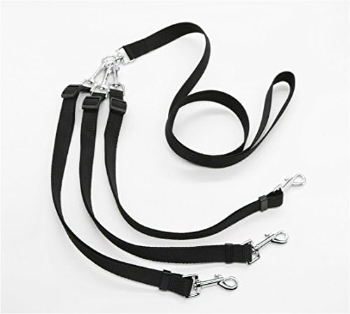 STGOOD 3 in 1 Dog Leashes Adjustable Detachable Pet Dog Couple Nylon Dog Lead Coupler for One, Two, Three Samll/Medium Dogs Cats Pet