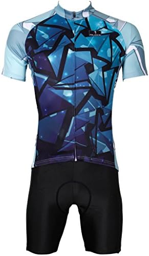 PaladinSport Men's Glass Style Short Sleeve Bike Clothing and 3D Padded Shorts Set S-6XL