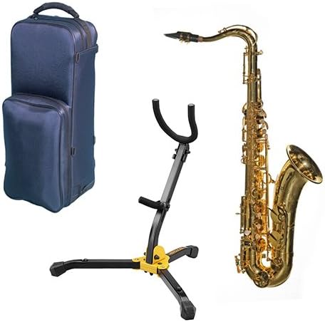 Virtuoso Series Professional Gold Plated Tenor Saxophone Deluxe w/Hercules Sax Stand with Bag