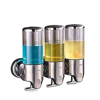 Soap Dispenser, Trio Wall-Mounted Soap Box Bathroom Kitchen Manual