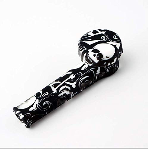 Unbreakable Silicone Travel Accessory with lid and Black and White Skull Logo