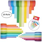 Washi Tape Set 30 Rolls, Colorful Decorative Washi Masking Tape Collection for DIY Scrapbooking Craft Gift Wrapping Tapes(5MM,7.5MM and 15MM Wide)