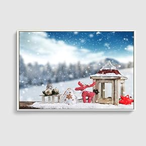 Framed Canvas Home Artwork Decoration Merry Christmas Canvas Wall Art for Living Room, Bedroom - 16x24 inches