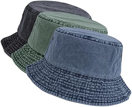 3Pcs Washed Cotton Bucket Hats for Women and Men,Fishing Hat  display picture 1