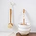 OAKART Huibot Dishwashing Brush Bamboo Handle Soft Bristle for Pot Pan Scrubber