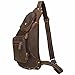 BAIGIO Men's Retro Leather Chest Bag Shoulder Sling Backpack Crossbody (Brown)