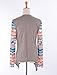 Creabygirls® Womens Geometric Print Drape Irregular Open Front Knit Cardigan