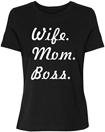 OKnown Womens Wife Mom Boss T-Shirt Mom is My Name Spoiling is My Game Worlds Okayest Mommy for Mothers Day Gifts,Black1,X-Large
