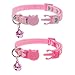 PUPTECK Cat Collar with Bells - 2 Pack Cute Breakaway Kitten Collars with Removable Accessories, Heart and Flower