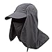360° UV protection Sun Cap,Dolida Flap Hat Man Women Folding UPF 50+ Sun Cap Adults Removable Neck & Face Flap Cover Cap for Fishing Hiking Garden Work Outdoor Activities