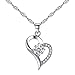A+M Shopping Heart Necklace White Gold Plated Pendant You are The Only One in My Heart for Women