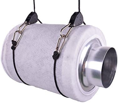 A1KINGDOM 8 Inch Air Carbon Filter Odor Control Scrubber with Australia Virgin Charcoal for Inline Fan, Reversible Flange and Pre-Filter