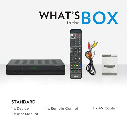 IVIEW-3500STBA III, ATSC Digital Converter Box with Recording and Media Player, Analog to Digital, QAM Tuner, Channel 3/4, HDMI, A/V, USB, Learning Remote Control (New Firmware)