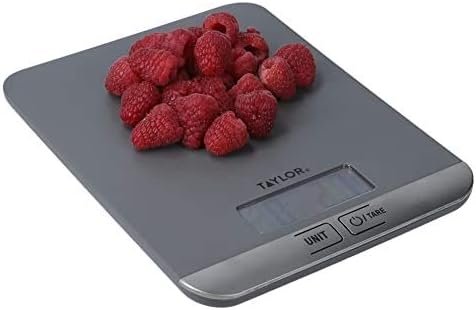 TaylorSlim Digital Kitchen Scale, Compact Food Scale, Highly Accurate Digital Food Scale, Weights 5kg, Grey, Gift Boxed