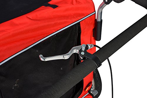 Enjoi Pet Bike Trailer Dog Cat Bicycle Carrier Stroller Jogger Shopping Cycling Wagon (Black & Red)