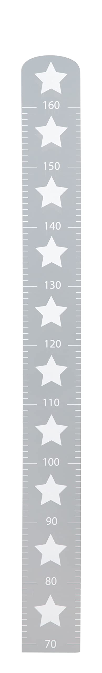 roba Little Stars Height Chart with Star Motif - Scale for Children up to 160 cm - Children's Room Decoration - Grey Wooden Measuring Stick